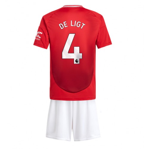 Dětský fotbalový dres Manchester United Matthijs de Ligt #4 2024-25 Domácí Krátký Rukáv (+ trenýrky)